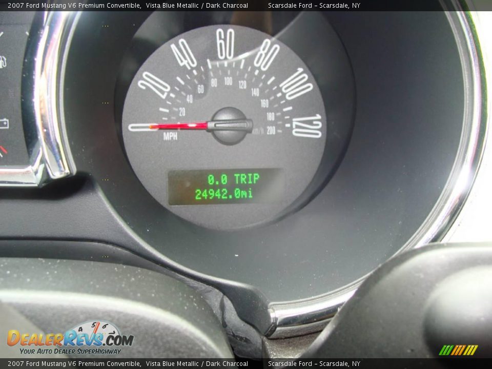 2007 Ford Mustang V6 Premium Convertible Vista Blue Metallic / Dark Charcoal Photo #26