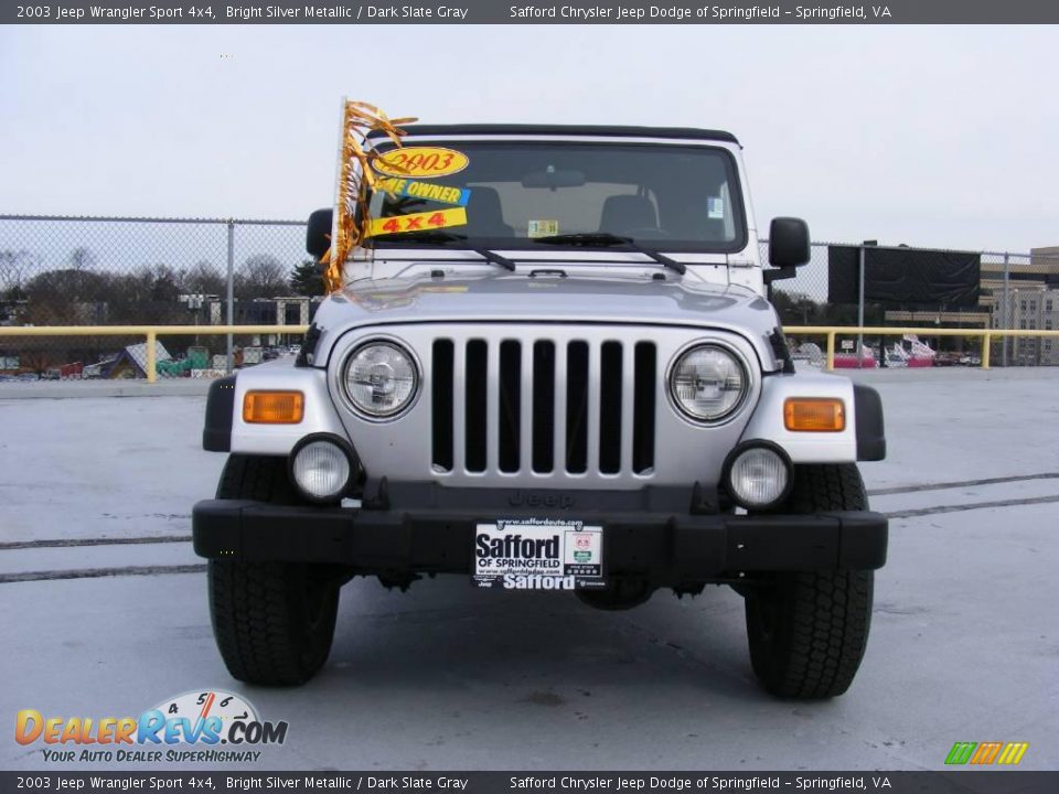 2003 Jeep Wrangler Sport 4x4 Bright Silver Metallic / Dark Slate Gray Photo #2
