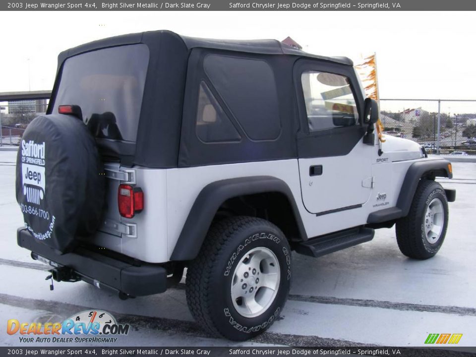 2003 Jeep Wrangler Sport 4x4 Bright Silver Metallic / Dark Slate Gray Photo #5