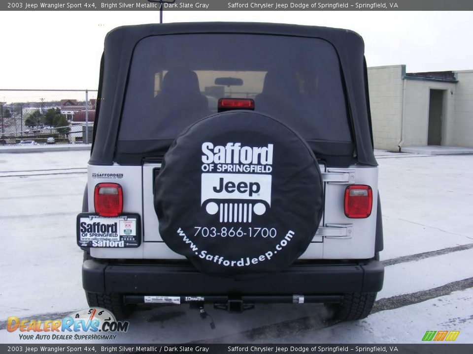 2003 Jeep Wrangler Sport 4x4 Bright Silver Metallic / Dark Slate Gray Photo #6