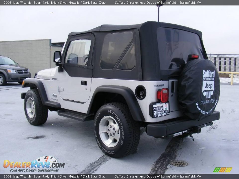 2003 Jeep Wrangler Sport 4x4 Bright Silver Metallic / Dark Slate Gray Photo #7