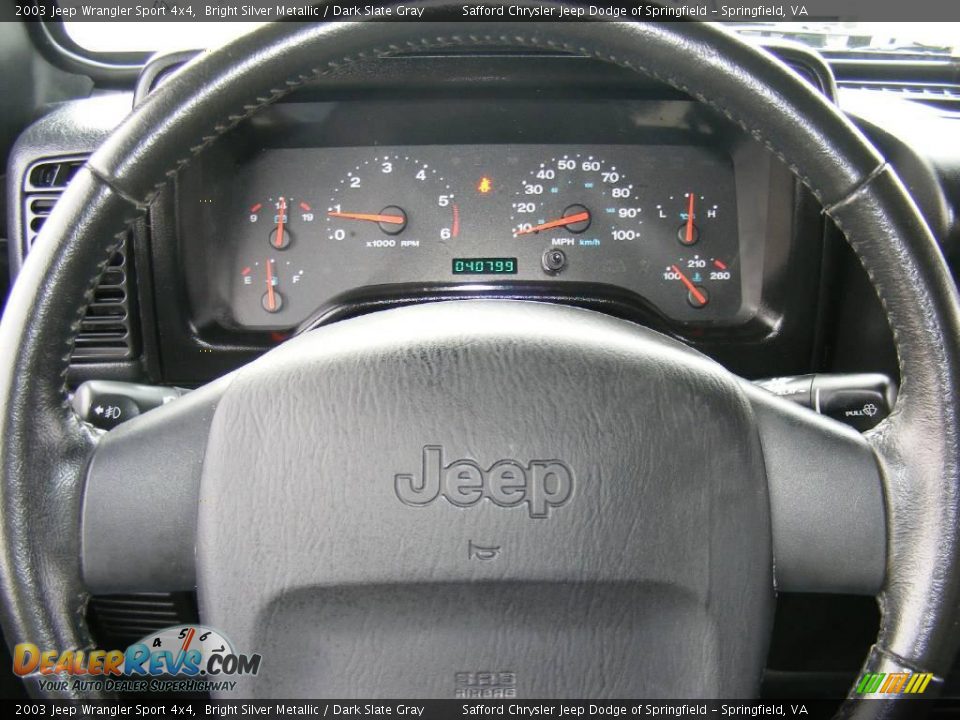 2003 Jeep Wrangler Sport 4x4 Bright Silver Metallic / Dark Slate Gray Photo #10