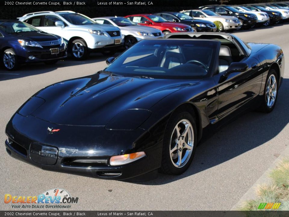2002 Chevrolet Corvette Coupe Black / Black Photo #16