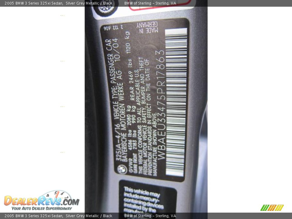 2005 BMW 3 Series 325xi Sedan Silver Grey Metallic / Black Photo #19