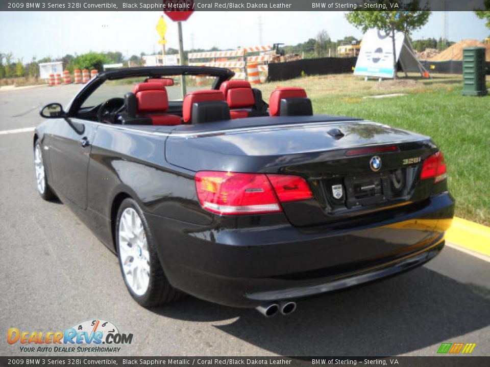 2009 BMW 3 Series 328i Convertible Black Sapphire Metallic / Coral Red/Black Dakota Leather Photo #3