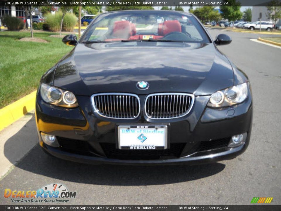 2009 BMW 3 Series 328i Convertible Black Sapphire Metallic / Coral Red/Black Dakota Leather Photo #8