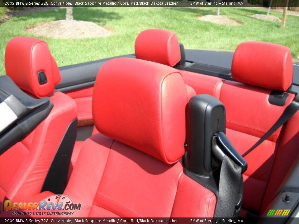 2009 BMW 3 Series 328i Convertible Black Sapphire Metallic / Coral Red/Black Dakota Leather Photo #12
