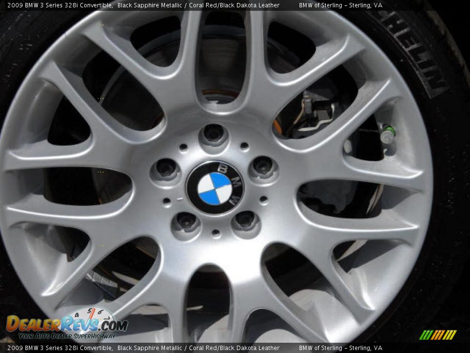 2009 BMW 3 Series 328i Convertible Black Sapphire Metallic / Coral Red/Black Dakota Leather Photo #15