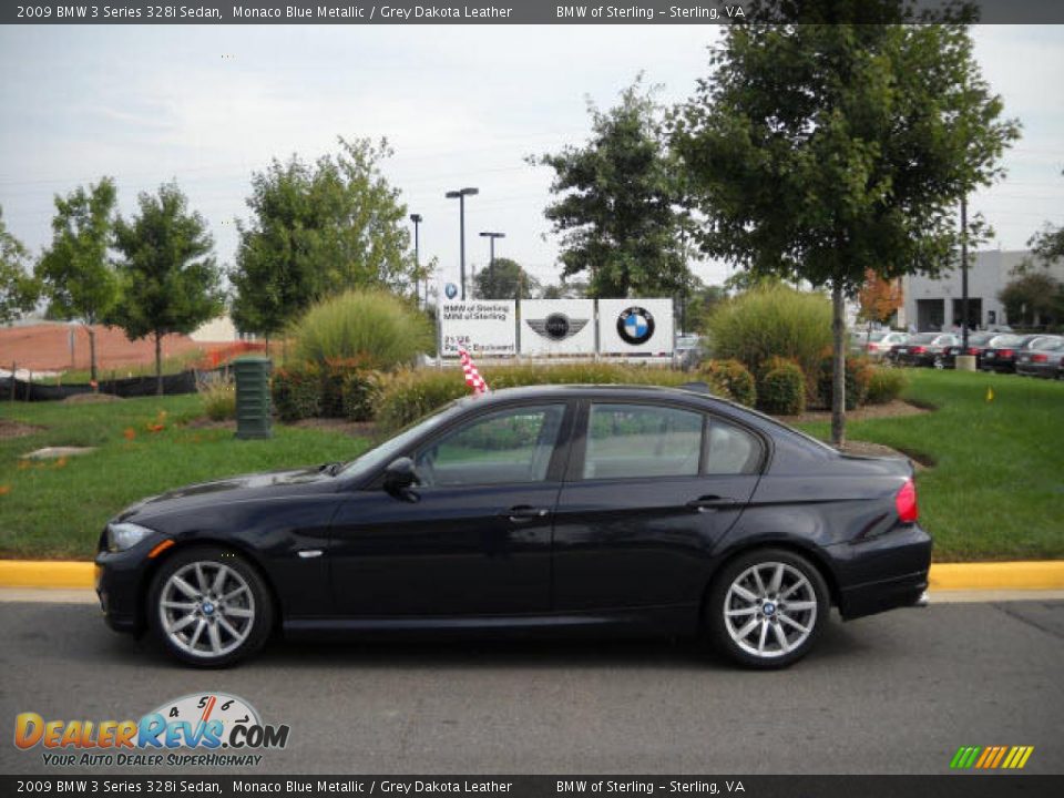 2009 BMW 3 Series 328i Sedan Monaco Blue Metallic / Grey Dakota Leather Photo #2