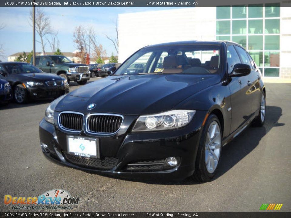 2009 BMW 3 Series 328i Sedan Jet Black / Saddle Brown Dakota Leather Photo #1