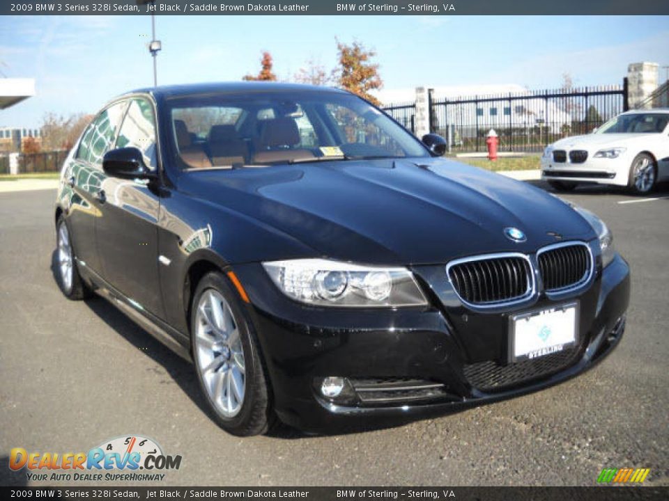 2009 BMW 3 Series 328i Sedan Jet Black / Saddle Brown Dakota Leather Photo #7