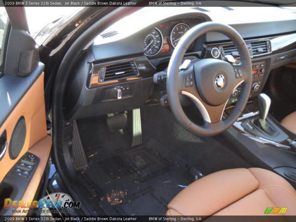2009 BMW 3 Series 328i Sedan Jet Black / Saddle Brown Dakota Leather Photo #9