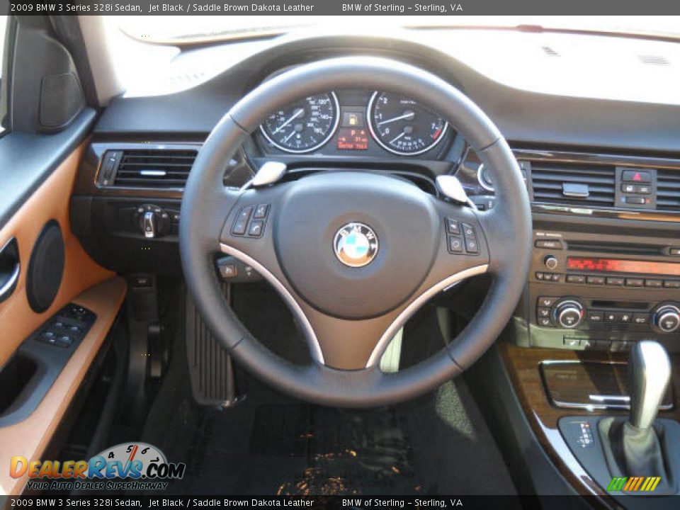 2009 BMW 3 Series 328i Sedan Jet Black / Saddle Brown Dakota Leather Photo #10