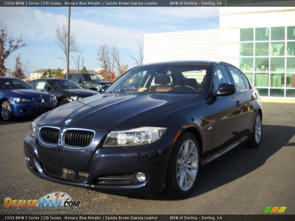 2009 BMW 3 Series 328i Sedan Monaco Blue Metallic / Saddle Brown Dakota Leather Photo #1