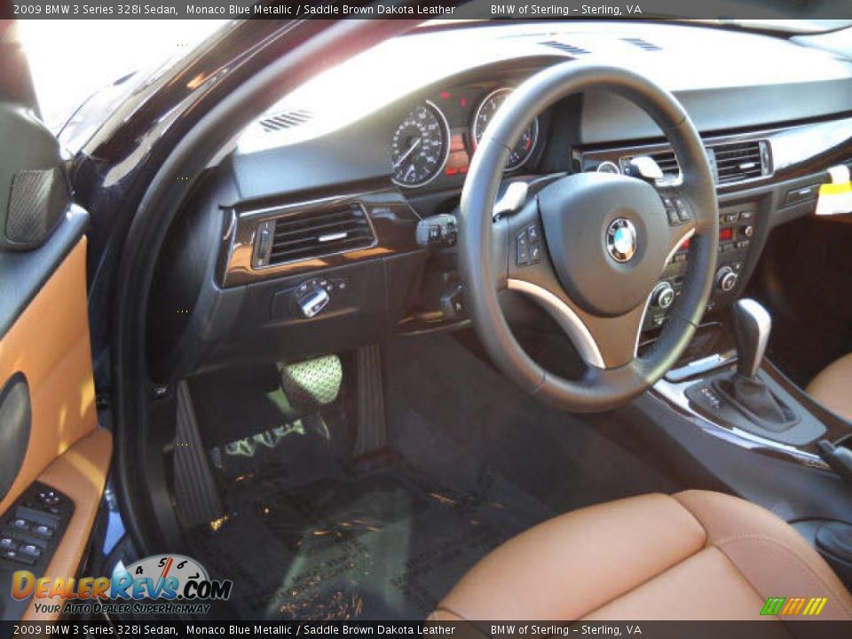 2009 BMW 3 Series 328i Sedan Monaco Blue Metallic / Saddle Brown Dakota Leather Photo #9