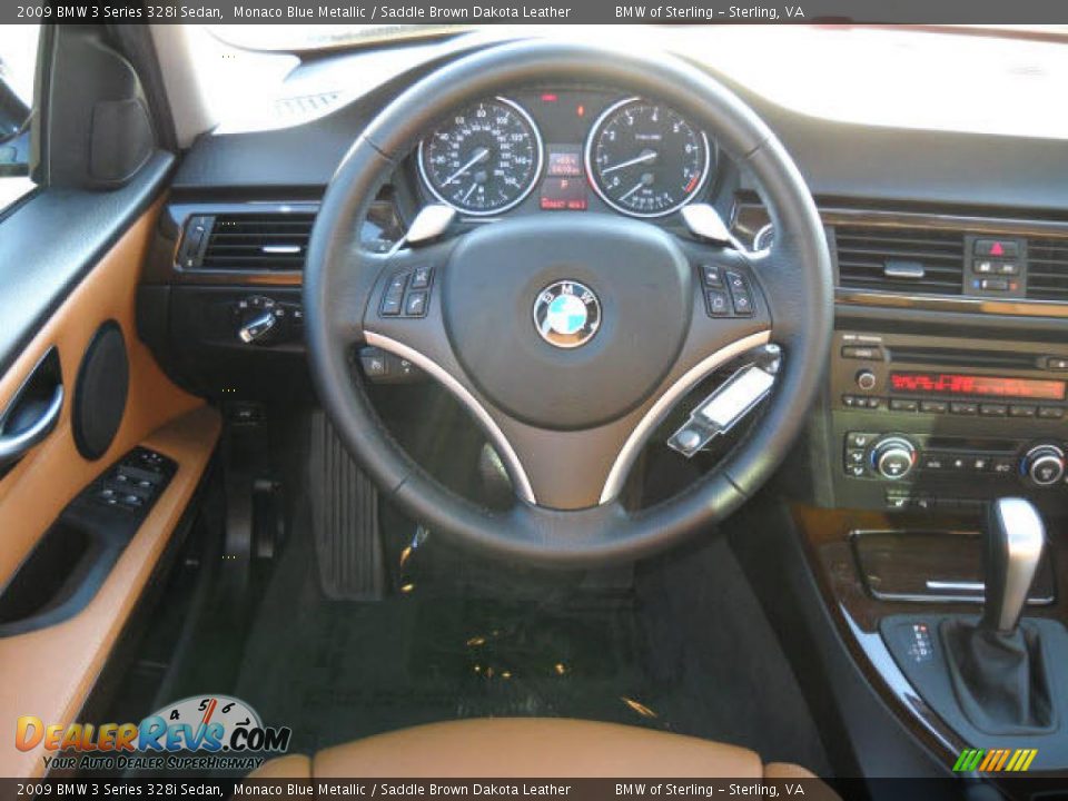 2009 BMW 3 Series 328i Sedan Monaco Blue Metallic / Saddle Brown Dakota Leather Photo #10
