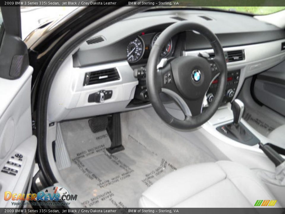 2009 BMW 3 Series 335i Sedan Jet Black / Grey Dakota Leather Photo #9