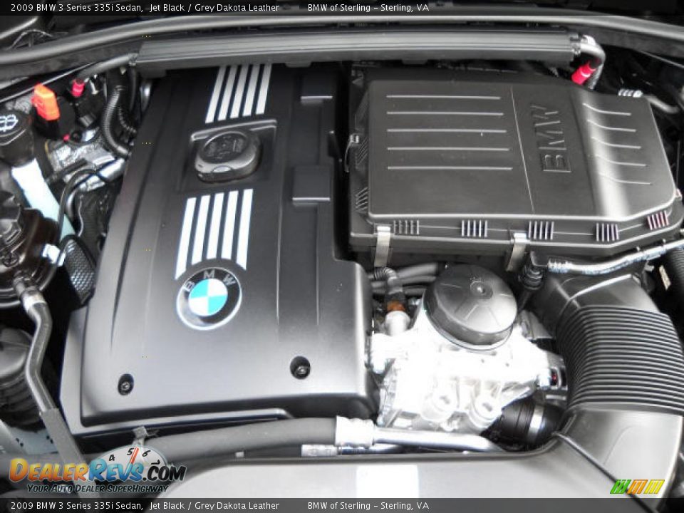 2009 BMW 3 Series 335i Sedan Jet Black / Grey Dakota Leather Photo #14