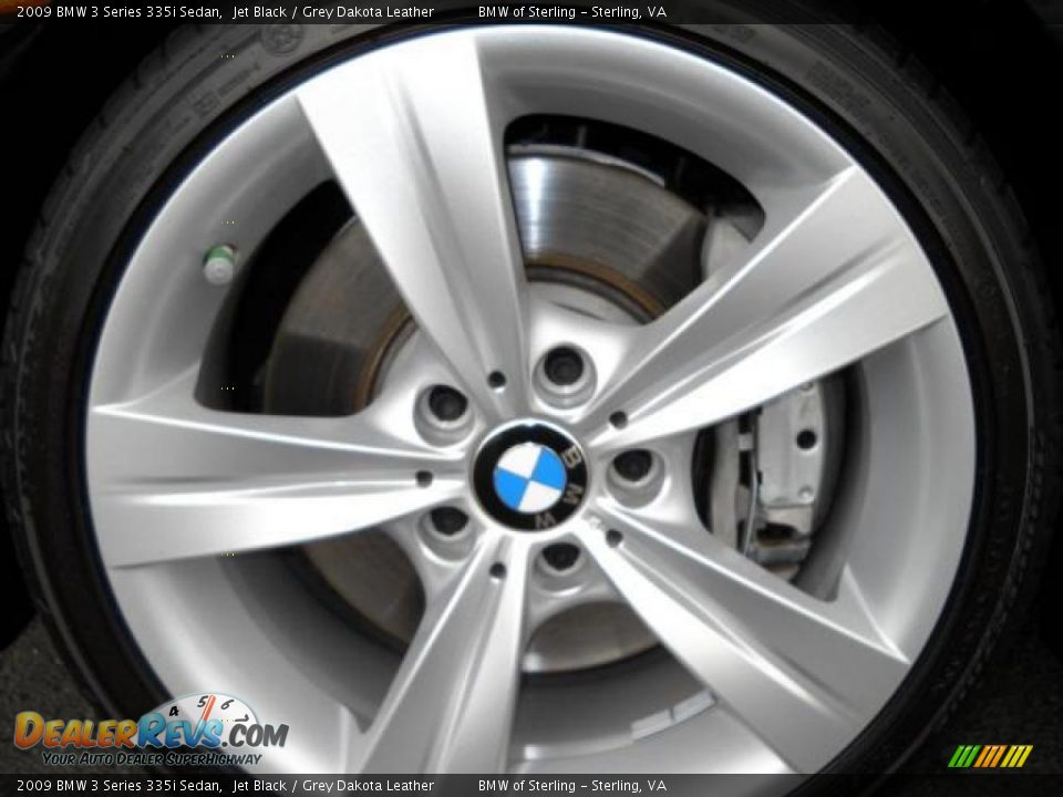 2009 BMW 3 Series 335i Sedan Jet Black / Grey Dakota Leather Photo #15