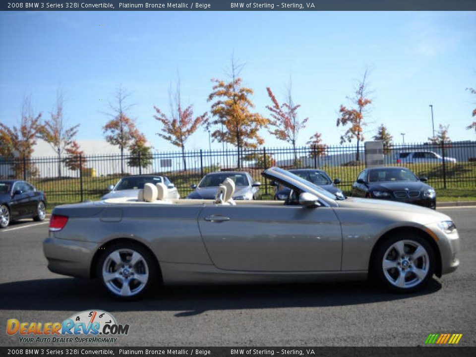2008 BMW 3 Series 328i Convertible Platinum Bronze Metallic / Beige Photo #6