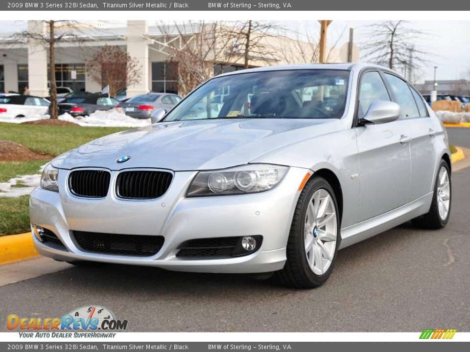 2009 BMW 3 Series 328i Sedan Titanium Silver Metallic / Black Photo #1