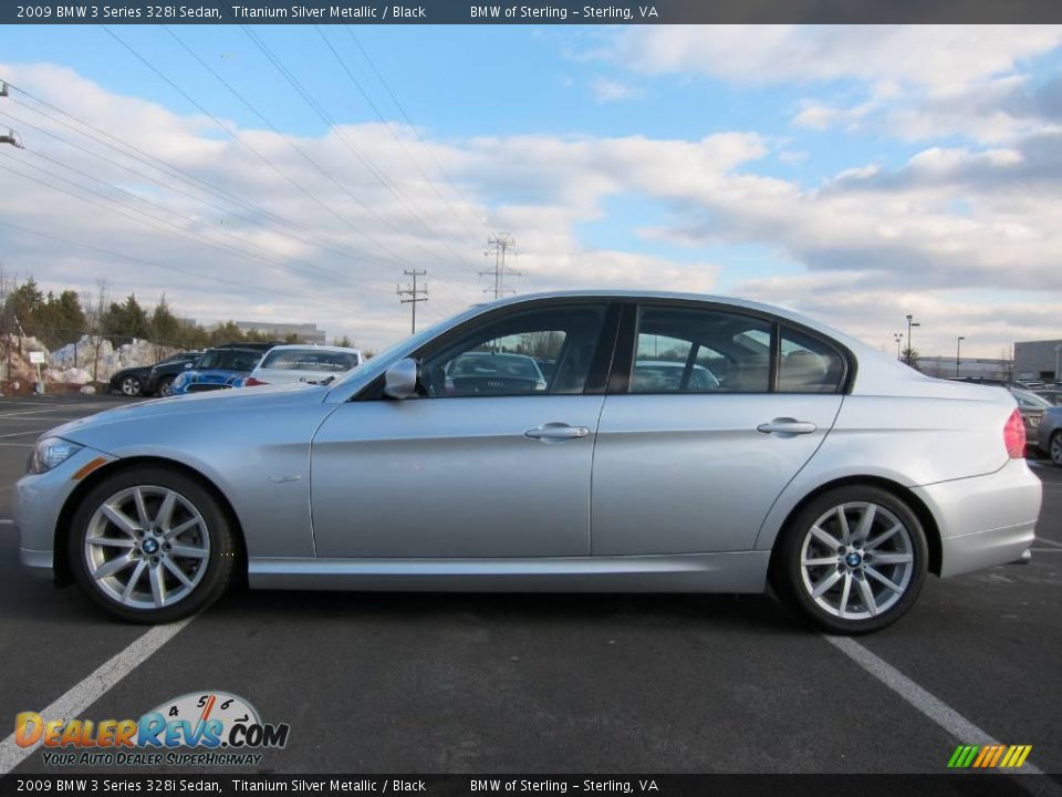 2009 BMW 3 Series 328i Sedan Titanium Silver Metallic / Black Photo #3