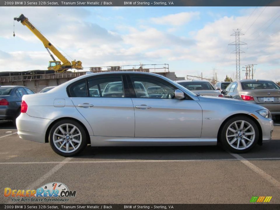 2009 BMW 3 Series 328i Sedan Titanium Silver Metallic / Black Photo #7