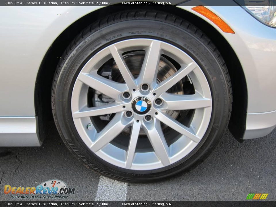2009 BMW 3 Series 328i Sedan Titanium Silver Metallic / Black Photo #35