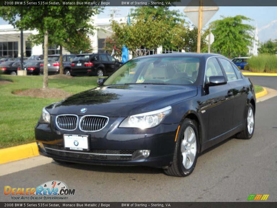 2008 BMW 5 Series 535xi Sedan Monaco Blue Metallic / Beige Photo #1