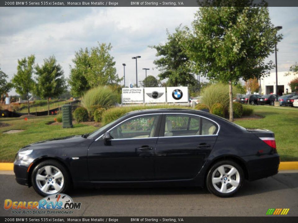 2008 BMW 5 Series 535xi Sedan Monaco Blue Metallic / Beige Photo #2
