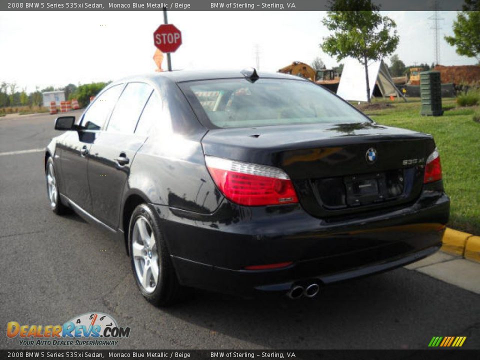 2008 BMW 5 Series 535xi Sedan Monaco Blue Metallic / Beige Photo #3