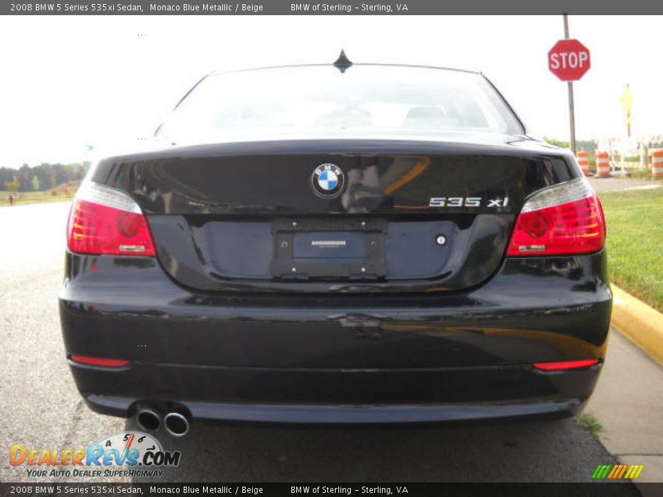2008 BMW 5 Series 535xi Sedan Monaco Blue Metallic / Beige Photo #4