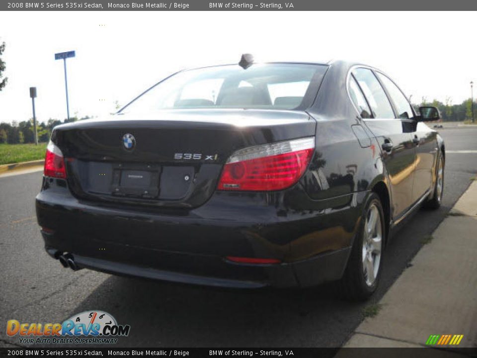 2008 BMW 5 Series 535xi Sedan Monaco Blue Metallic / Beige Photo #5