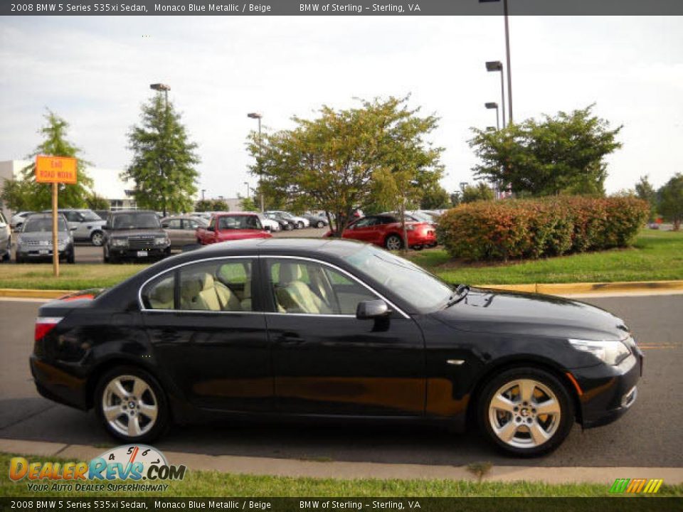 2008 BMW 5 Series 535xi Sedan Monaco Blue Metallic / Beige Photo #6