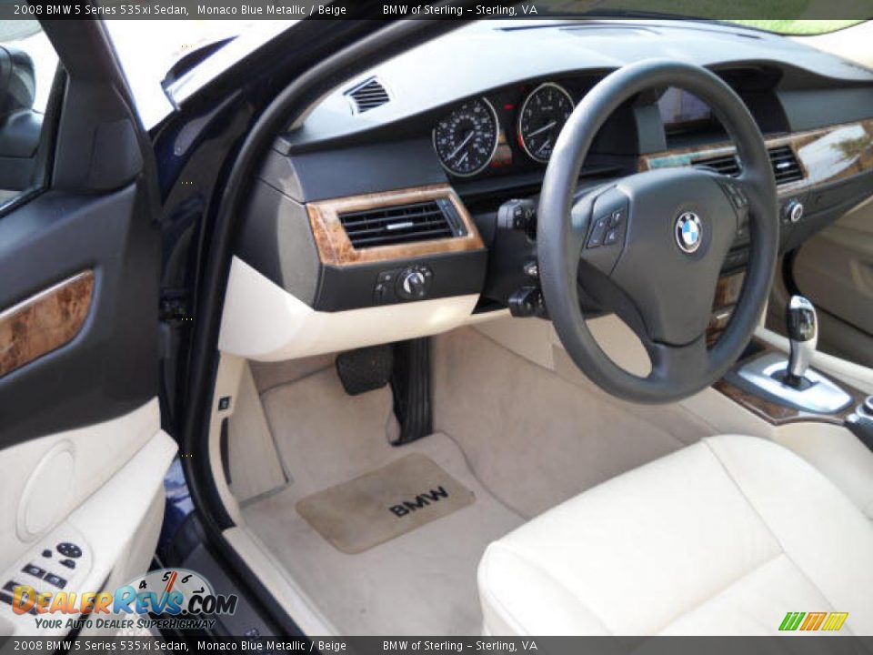 2008 BMW 5 Series 535xi Sedan Monaco Blue Metallic / Beige Photo #9