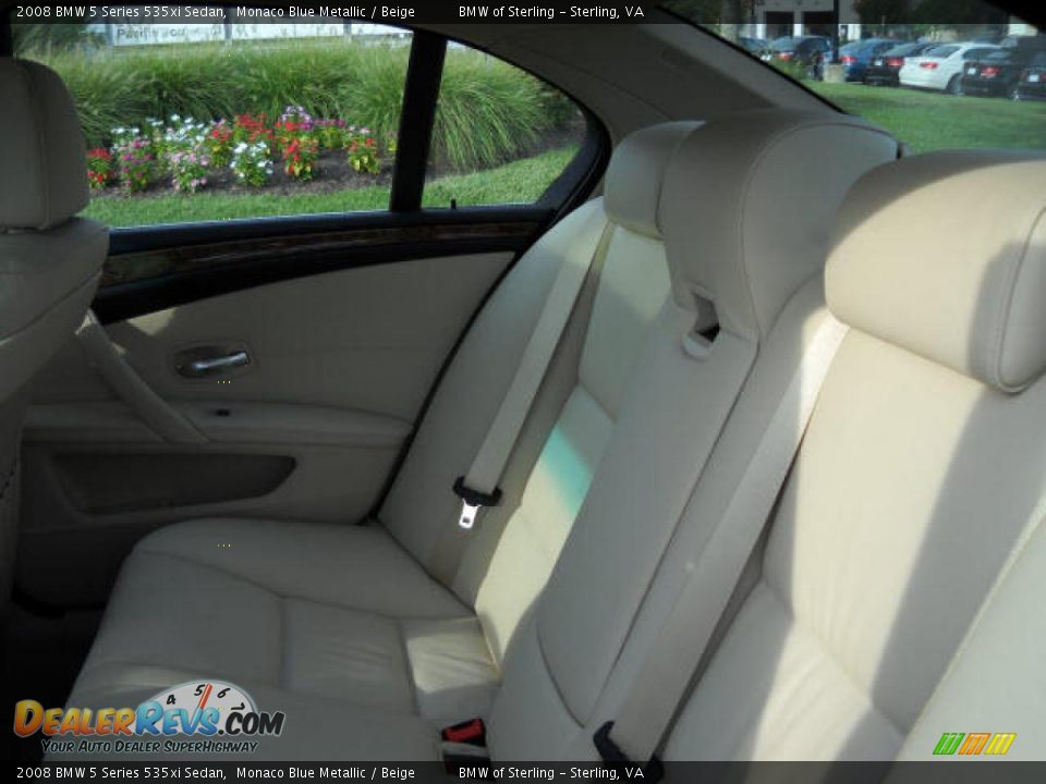 2008 BMW 5 Series 535xi Sedan Monaco Blue Metallic / Beige Photo #12