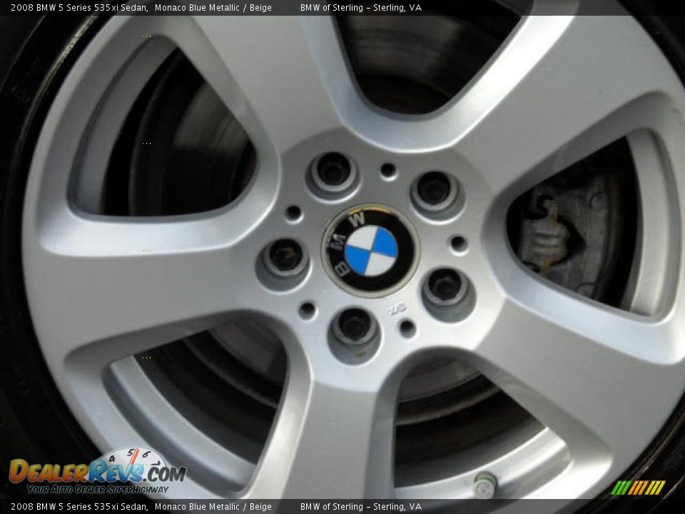 2008 BMW 5 Series 535xi Sedan Monaco Blue Metallic / Beige Photo #15