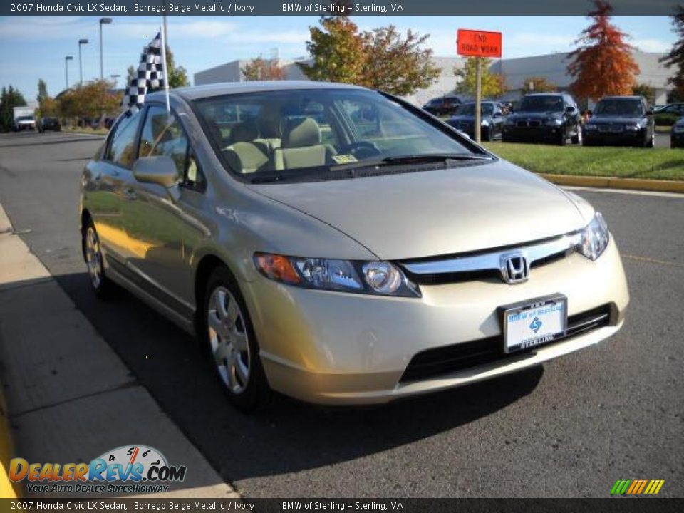 2007 Honda Civic LX Sedan Borrego Beige Metallic / Ivory Photo #7
