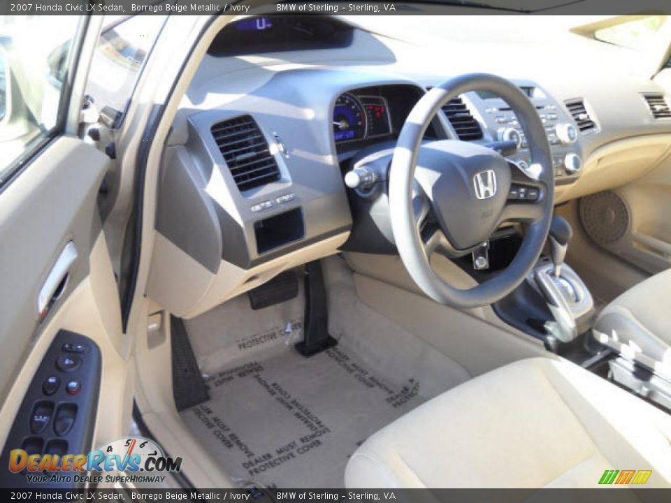 2007 Honda Civic LX Sedan Borrego Beige Metallic / Ivory Photo #9