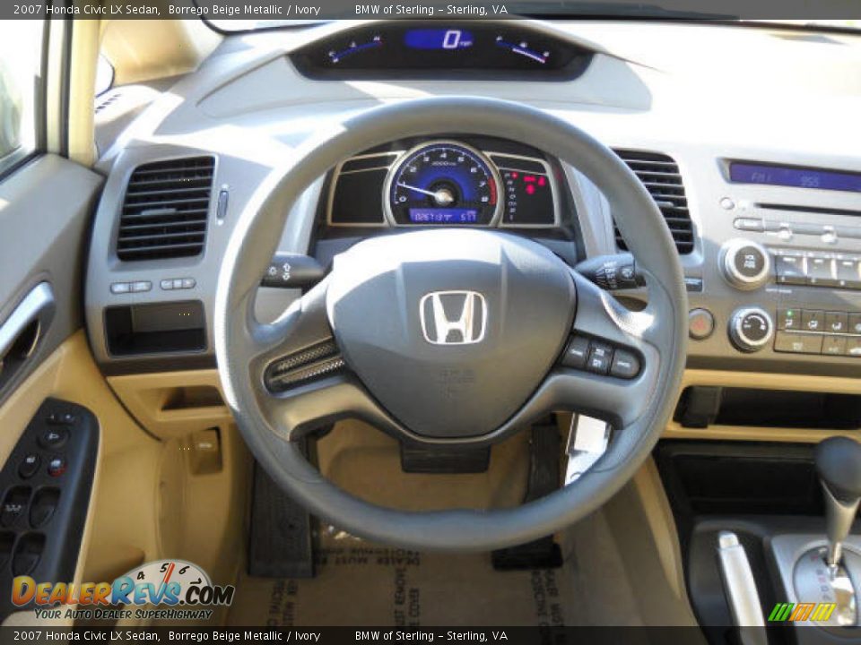 2007 Honda Civic LX Sedan Borrego Beige Metallic / Ivory Photo #10