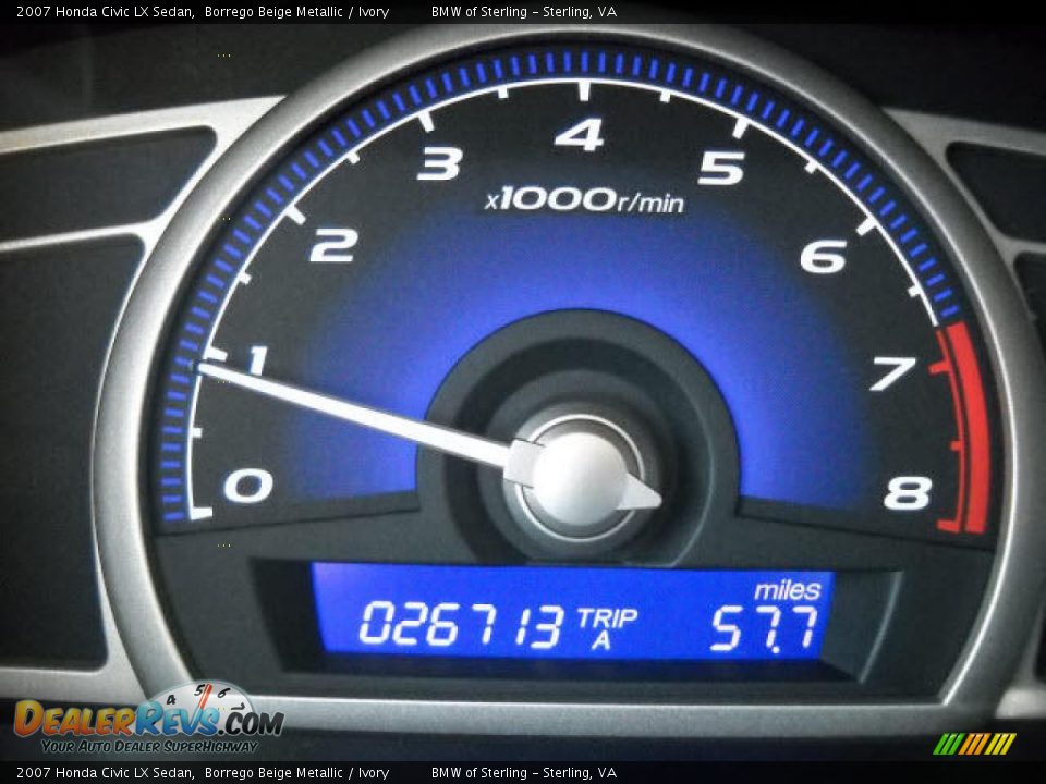 2007 Honda Civic LX Sedan Borrego Beige Metallic / Ivory Photo #16