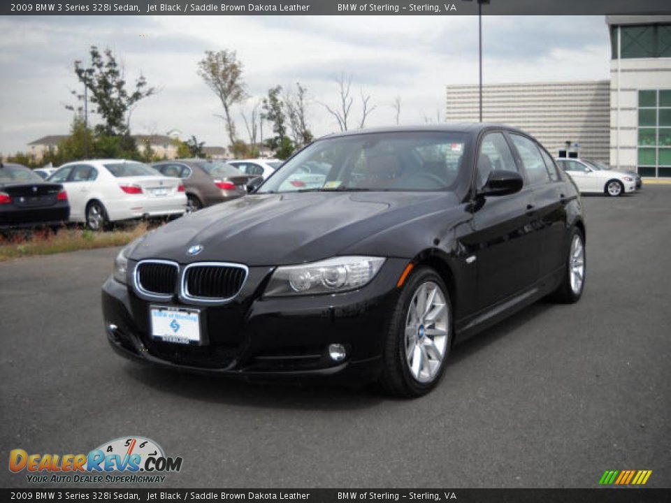 2009 BMW 3 Series 328i Sedan Jet Black / Saddle Brown Dakota Leather Photo #1
