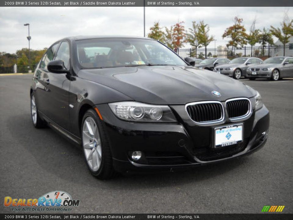 2009 BMW 3 Series 328i Sedan Jet Black / Saddle Brown Dakota Leather Photo #7