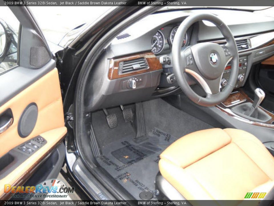 2009 BMW 3 Series 328i Sedan Jet Black / Saddle Brown Dakota Leather Photo #9