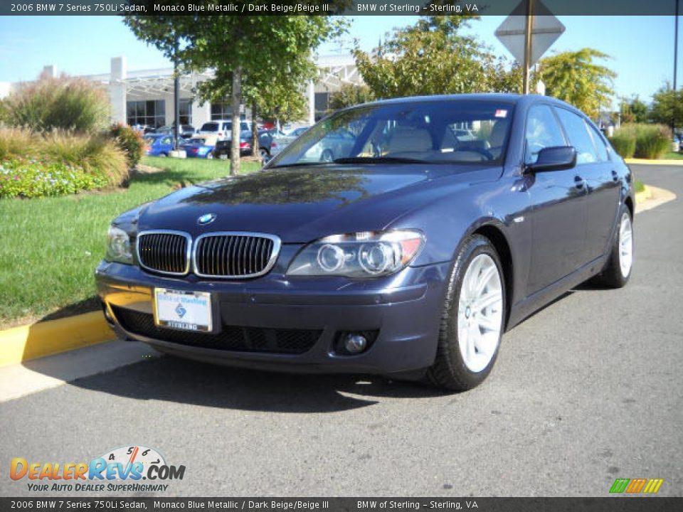2006 BMW 7 Series 750Li Sedan Monaco Blue Metallic / Dark Beige/Beige III Photo #1
