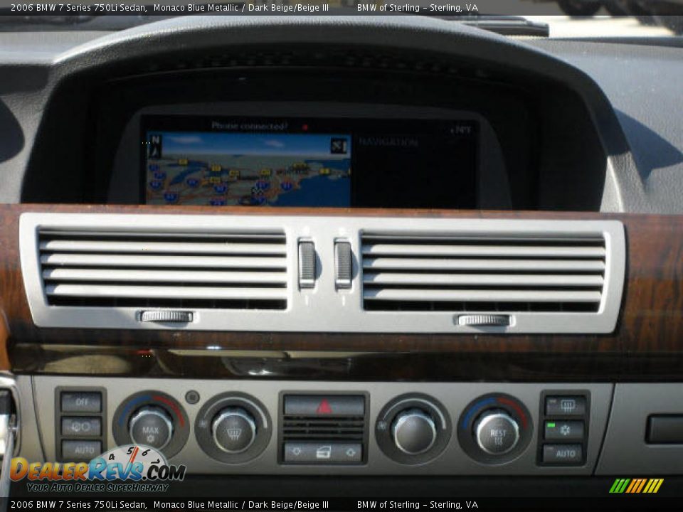 2006 BMW 7 Series 750Li Sedan Monaco Blue Metallic / Dark Beige/Beige III Photo #11