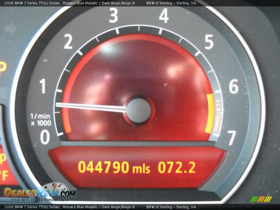 2006 BMW 7 Series 750Li Sedan Monaco Blue Metallic / Dark Beige/Beige III Photo #16