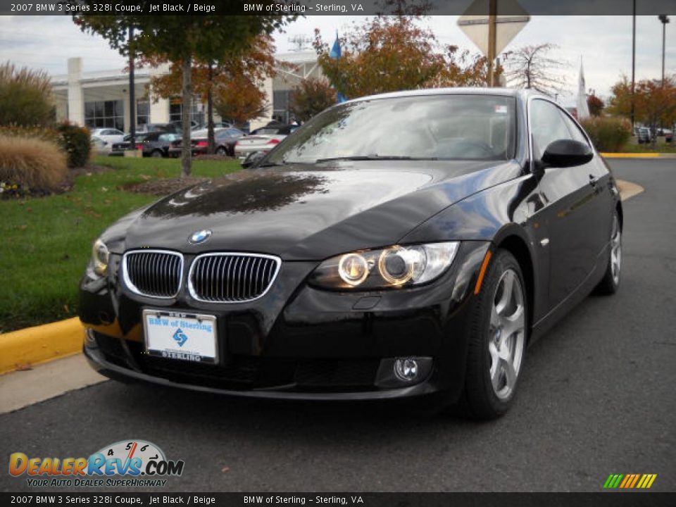 2007 BMW 3 Series 328i Coupe Jet Black / Beige Photo #1