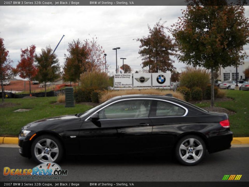2007 BMW 3 Series 328i Coupe Jet Black / Beige Photo #2