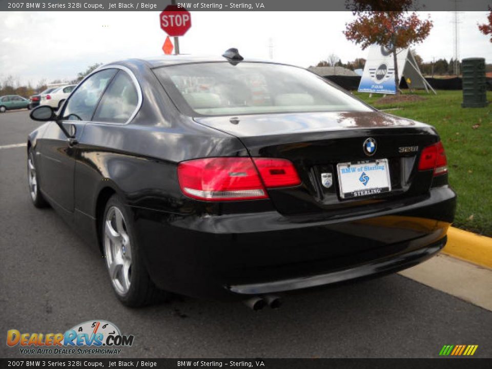 2007 BMW 3 Series 328i Coupe Jet Black / Beige Photo #3